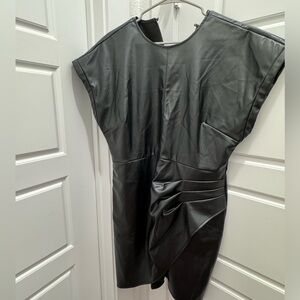 Black faux leather dress